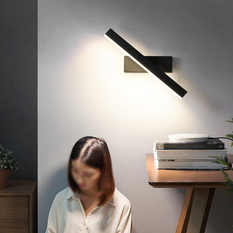 Lámpara de pared de pared LED creativa moderna Lámpara de pared giratoria rectangular de hierro giratorio con sombra acrílica
