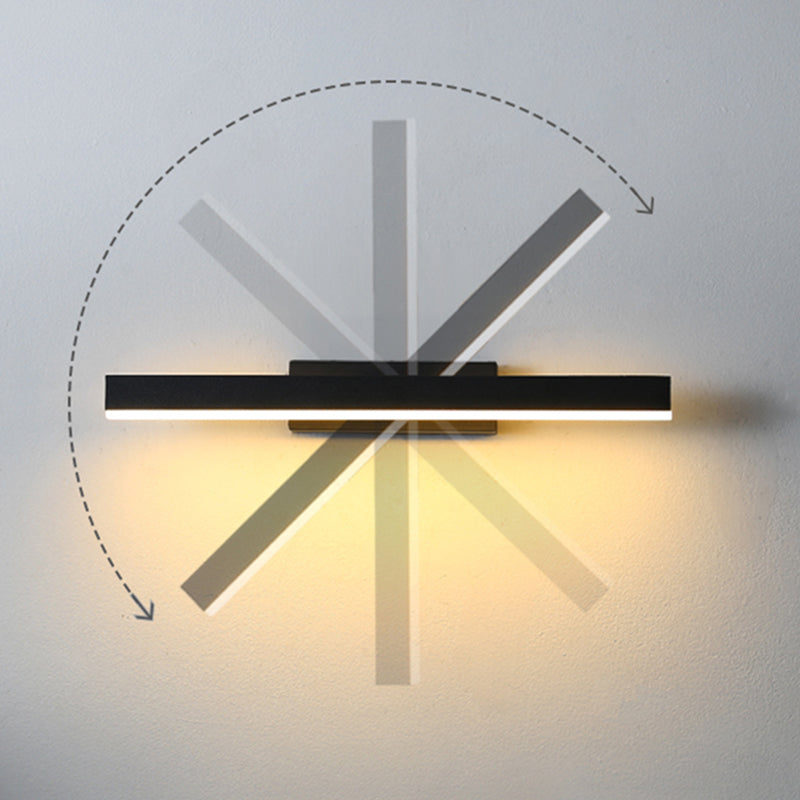 Lámpara de pared de pared LED creativa moderna Lámpara de pared giratoria rectangular de hierro giratorio con sombra acrílica