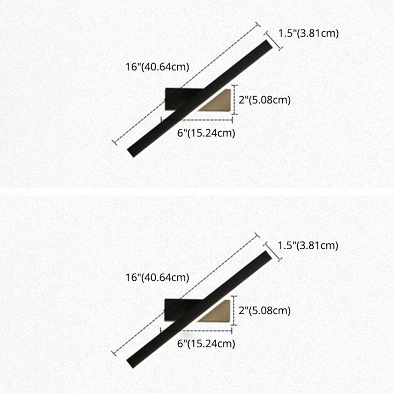 Lámpara de pared de pared LED creativa moderna Lámpara de pared giratoria rectangular de hierro giratorio con sombra acrílica