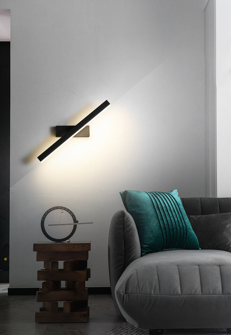 Lámpara de pared de pared LED creativa moderna Lámpara de pared giratoria rectangular de hierro giratorio con sombra acrílica