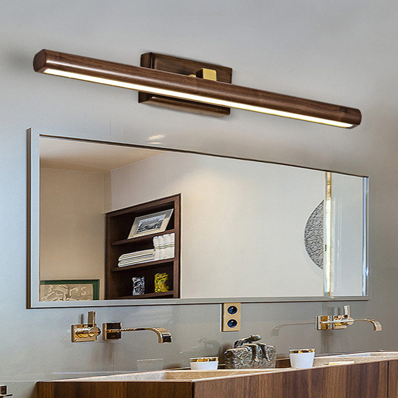 Modern Linear Vanity Sconce Lights Wood 1-Light Wall Lighting Fixture for Bathroom