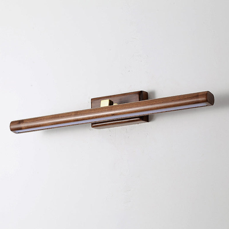 Modern Linear Vanity Sconce Lights Wood 1-Light Wall Lighting Fixture for Bathroom