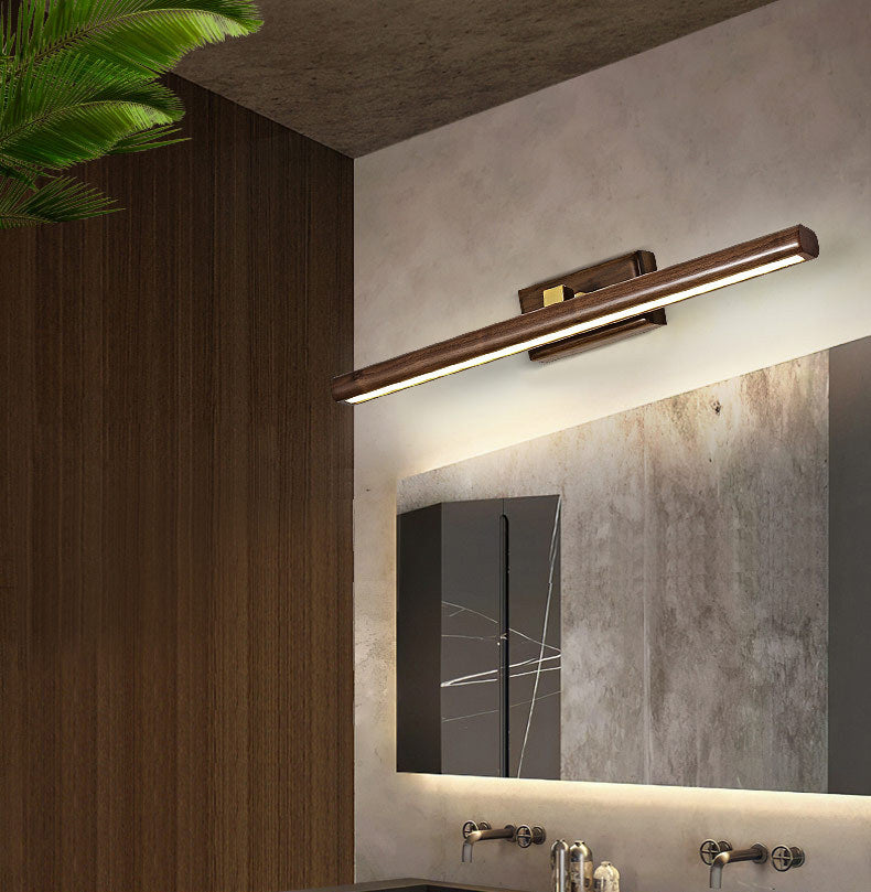 Vanité linéaire moderne lumineuses Lumières murales en bois à 1 lumière pour salle de bain