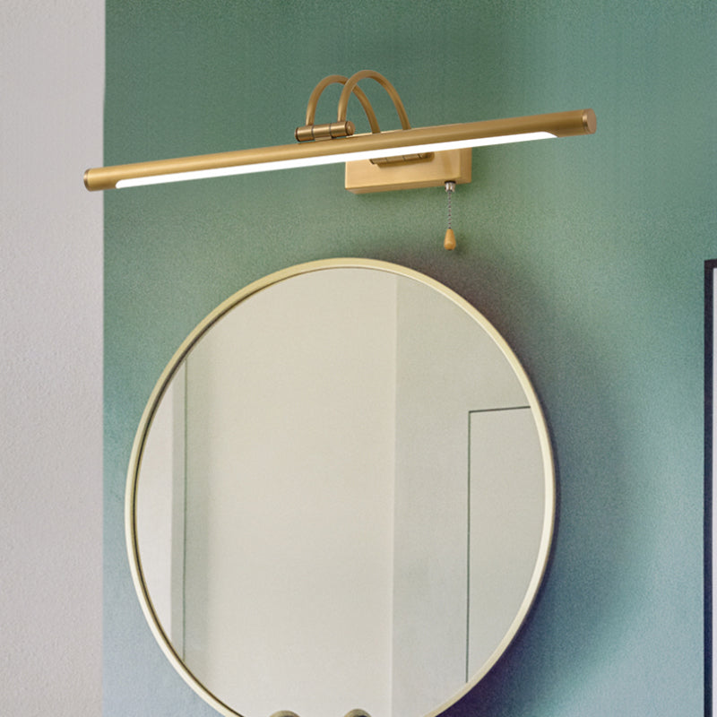 Modern Creative Bathroom LED Wall Lamp Copper Linear Extendable Wall Light with Acrylic Shade