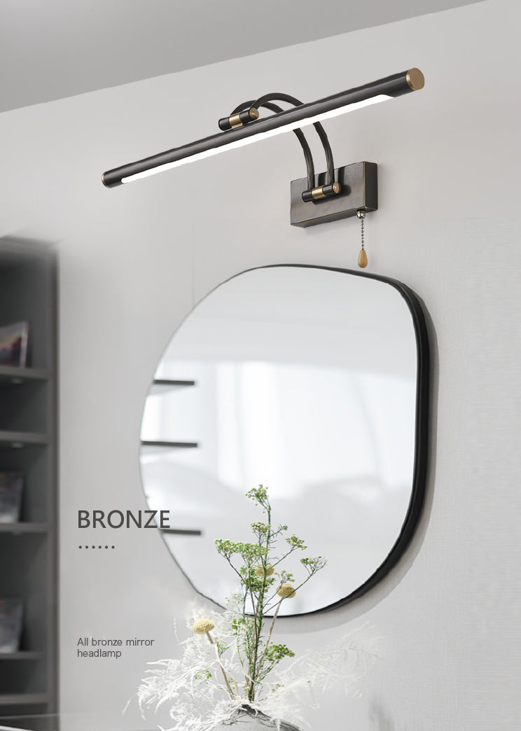 Modern Creative Bathroom LED Wall Lamp Copper Linear Extendable Wall Light with Acrylic Shade