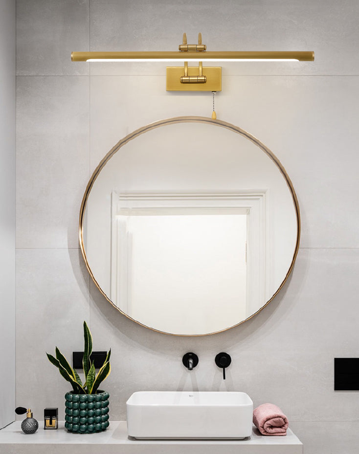 Modern Creative Bathroom LED Wall Lamp Copper Linear Extendable Wall Light with Acrylic Shade