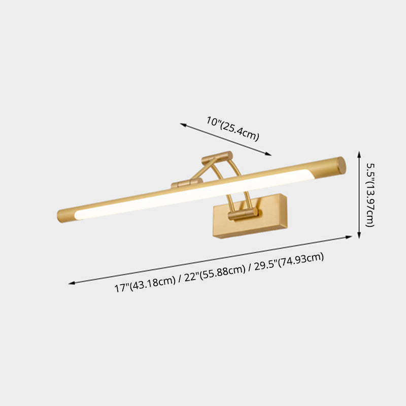 Simplicité moderne LED Mur Light Copper Linear Wall Lampe avec une teinte acrylique