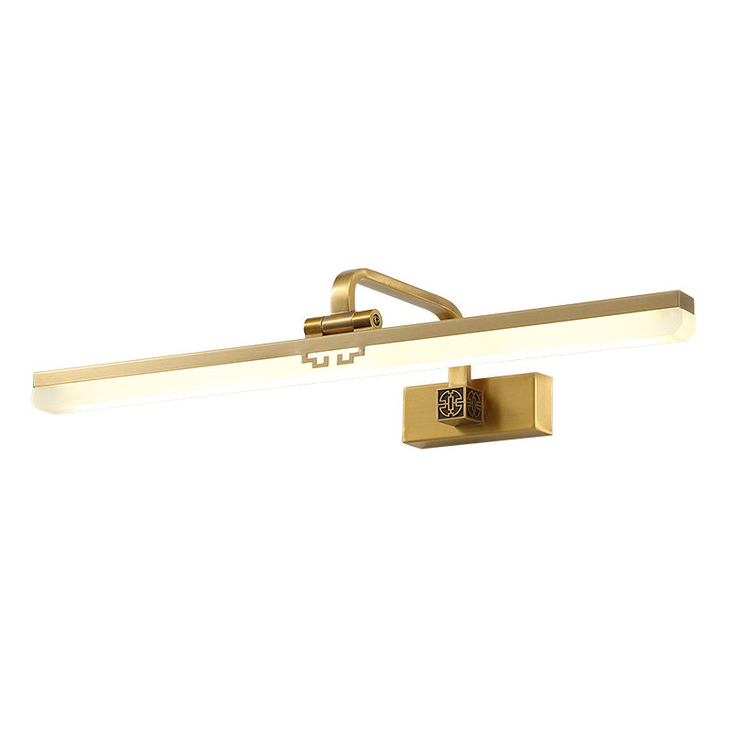 Simplicité Mirror de vanité allongée lumineuses luminaires muraux acryliques pour salle de bain