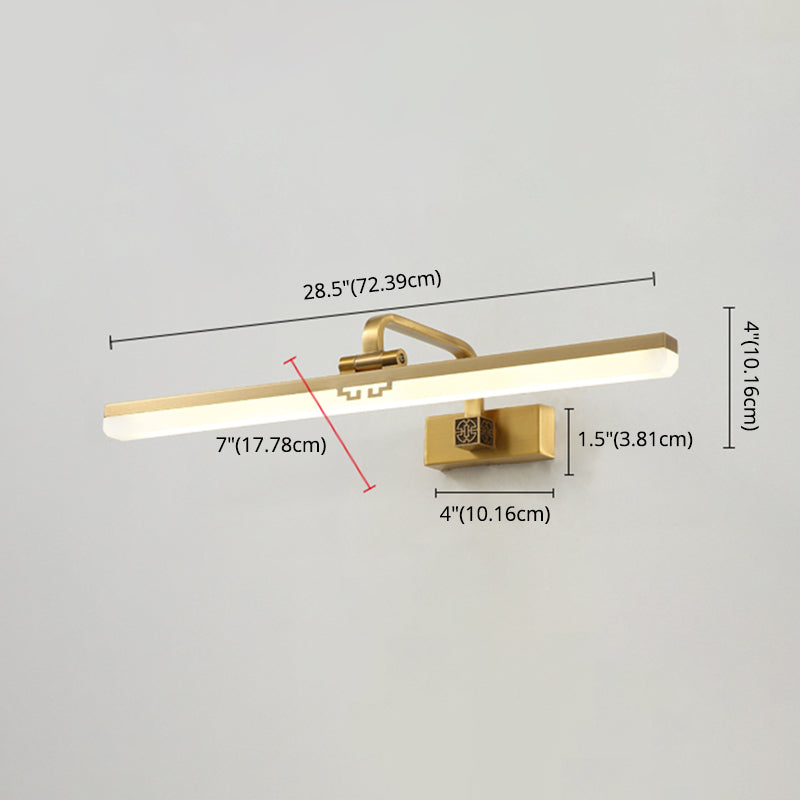 Simplicité Mirror de vanité allongée lumineuses luminaires muraux acryliques pour salle de bain