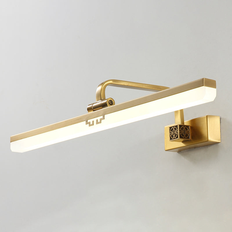 Simplicité Mirror de vanité allongée lumineuses luminaires muraux acryliques pour salle de bain