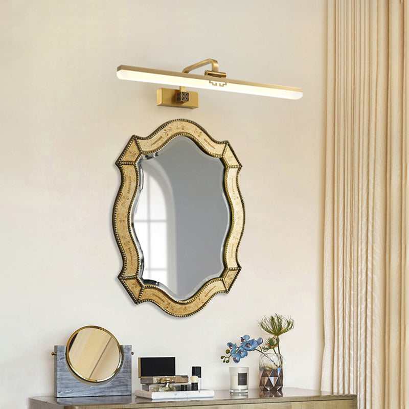 Simplicité Mirror de vanité allongée lumineuses luminaires muraux acryliques pour salle de bain