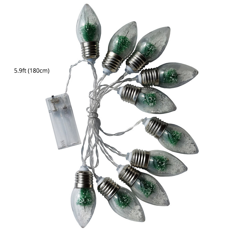 Mini Clear Glass String Lighting Nordic Battery Powered LED Festive Lighting for Bedroom