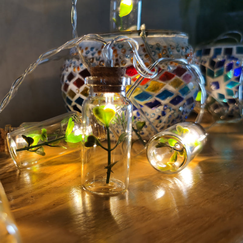 Mini Clear Glass String Lighting Nordic Battery Powered LED Festive Lighting for Bedroom