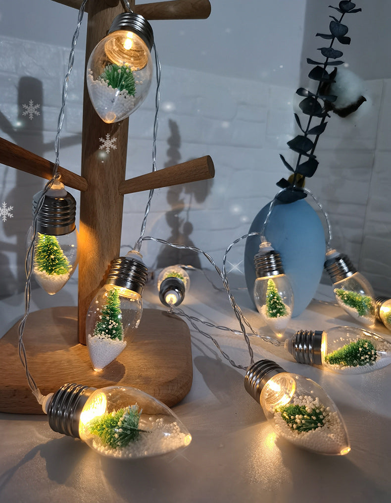 Mini Clear Glass String Lighting Nordic Battery Powered LED Festive Lighting for Bedroom