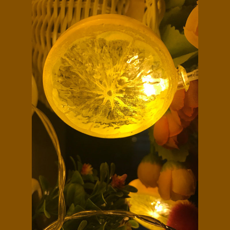 Nordic Lemon Slice String Light Set Plastic Bedroom Indoor Lighting with USB Plug