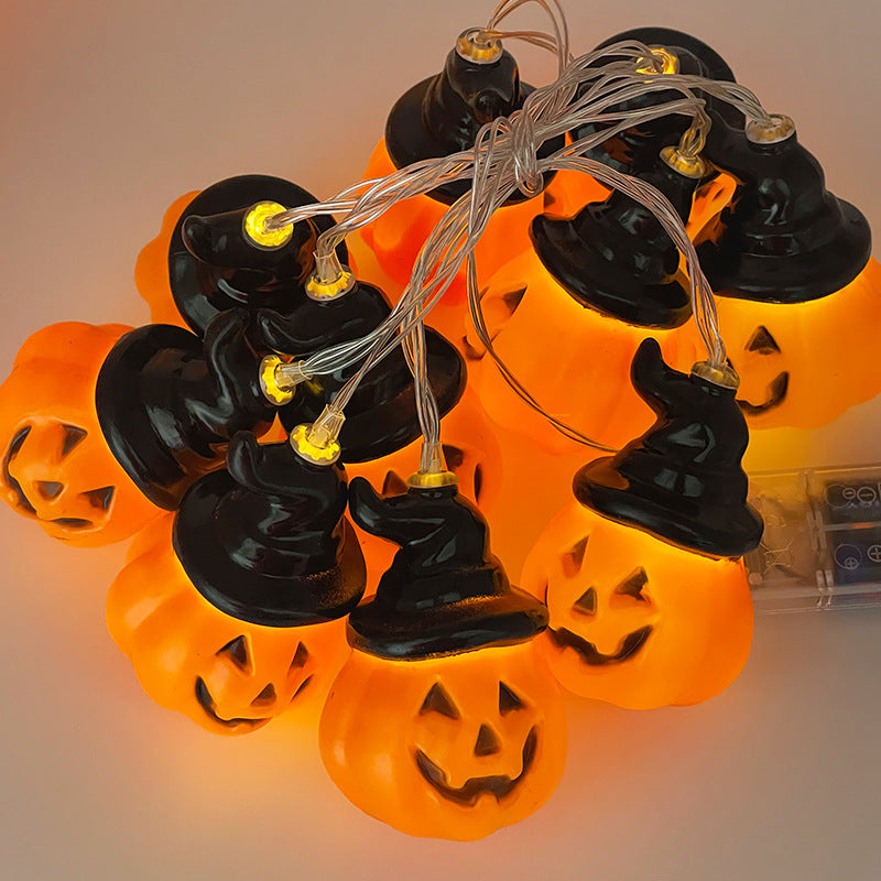 Plastic Pumpkin Halloween Light Classic Decorative Orange LED String Light for Outdoor