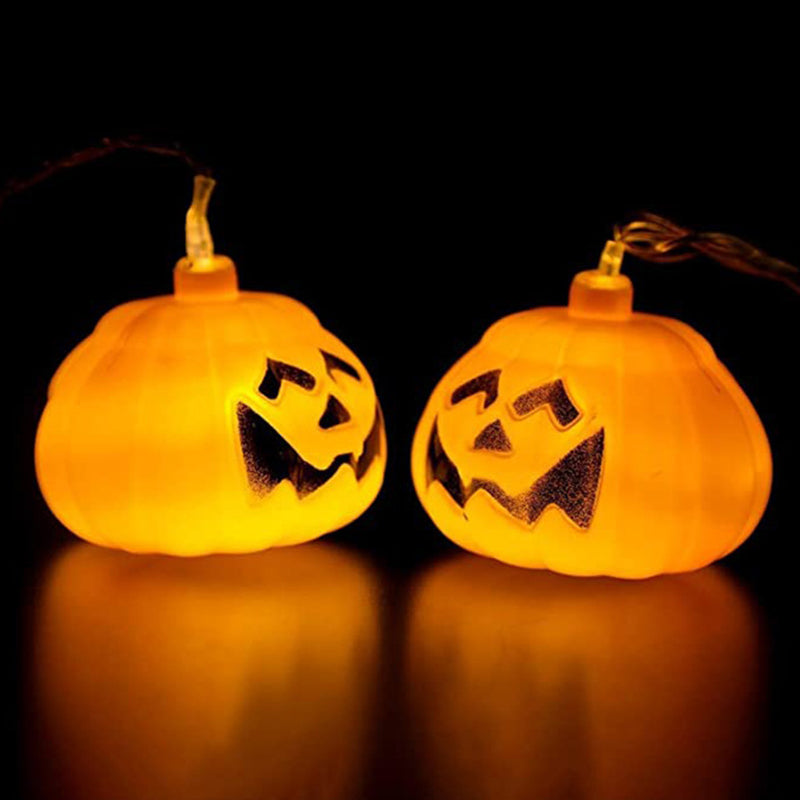 Plastic Pumpkin Halloween Light Classic Decorative Orange LED String Light for Outdoor