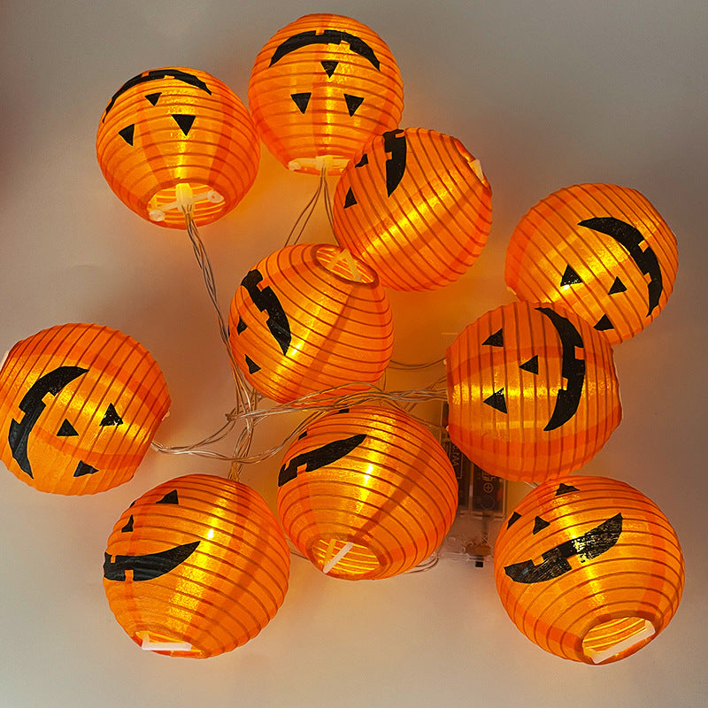 Plastic Pumpkin Halloween Light Classic Decorative Orange LED String Light for Outdoor