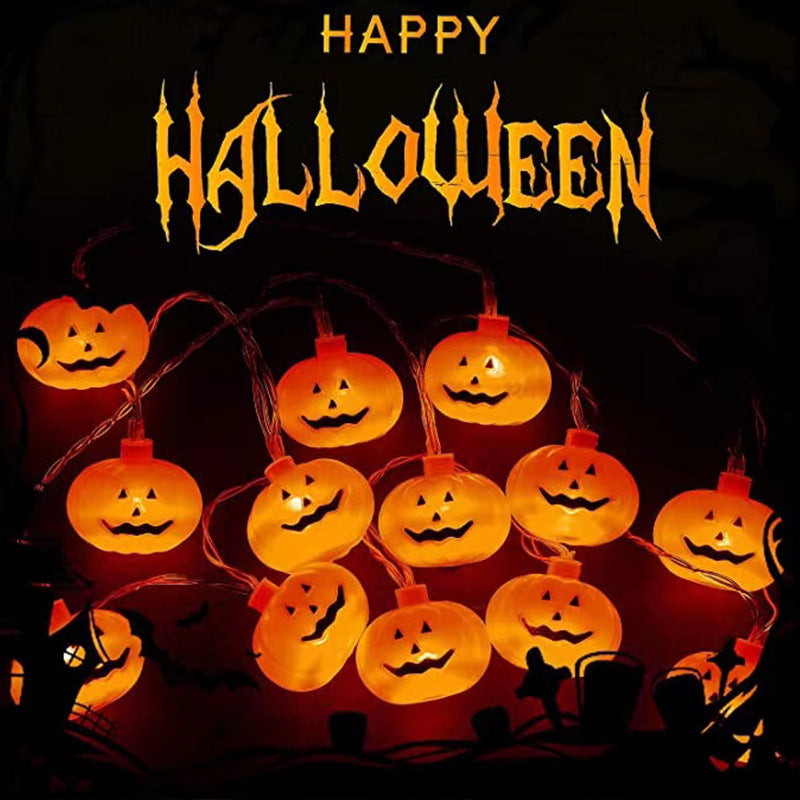 Plastic Pumpkin Halloween Light Classic Decorative Orange LED String Light for Outdoor