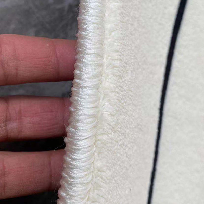 White Tone Modern Indoor Rug Polyester Abstract Lines Carpet Stain Resistant Rug for Home Decoration