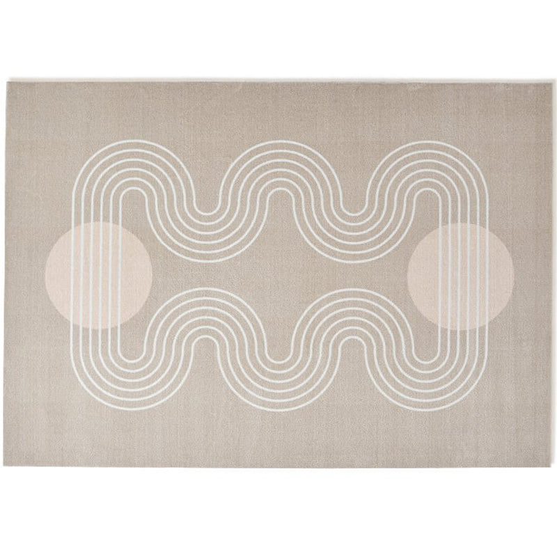 Apricot Tone Calming Rug Polyester Abstract Print Indoor Rug Non-Slip Backing Carpet for Living Room