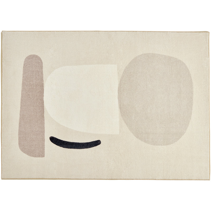 Apricot Tone Calming Rug Polyester Abstract Print Indoor Rug Non-Slip Backing Carpet for Living Room