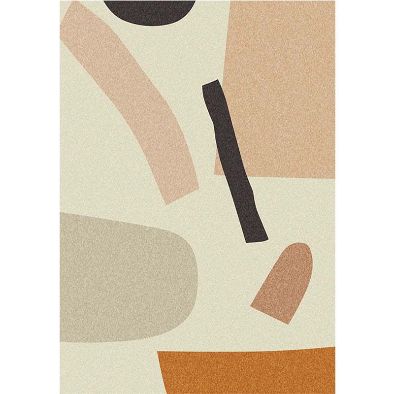 White Tone Casual Indoor Rug Polyester Random Print Rug Stian Resistant Indoor Rug for Living Room