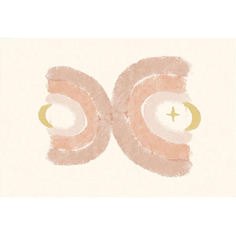 Minimalist Irregular Print Rug Apricot Tone Polyester Area Carpet Washable Rug for Living Room