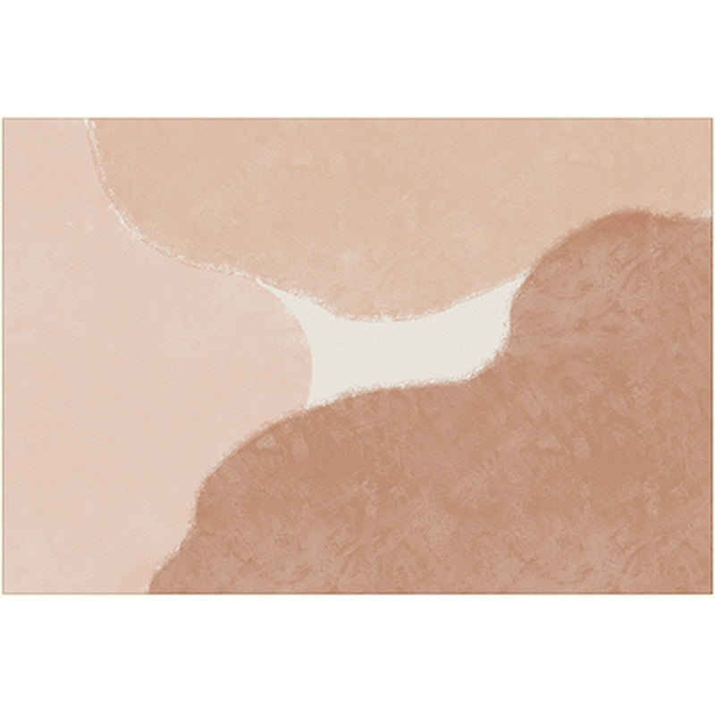 Minimalist Irregular Print Rug Apricot Tone Polyester Area Carpet Washable Rug for Living Room