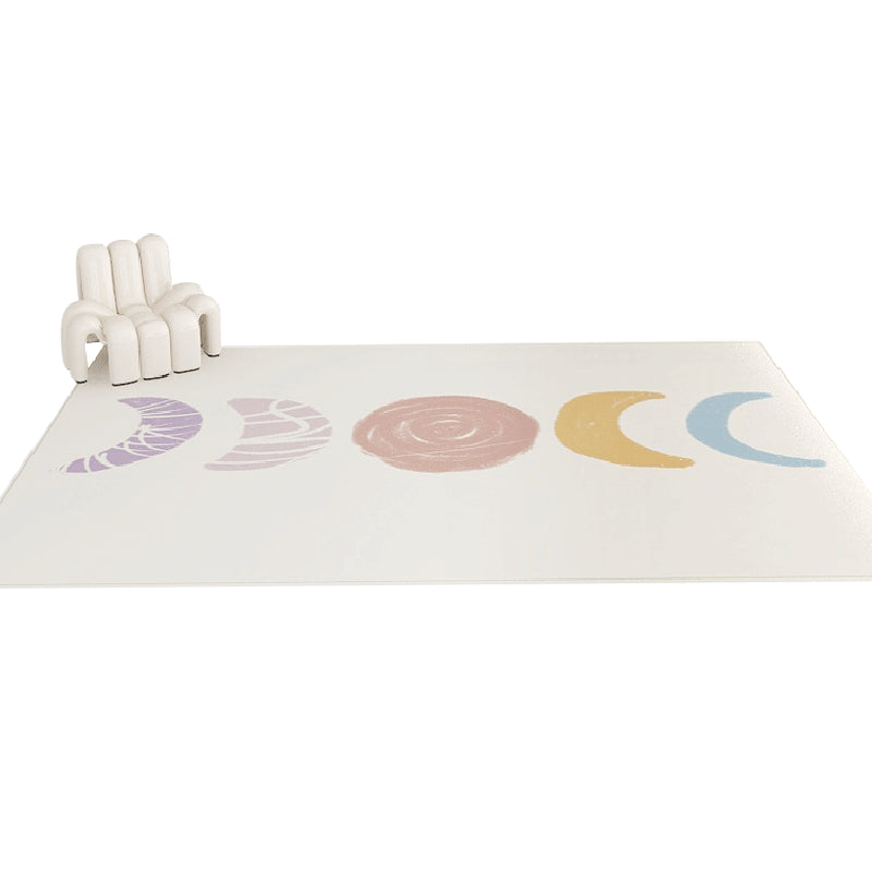 Minimalist Irregular Print Rug Apricot Tone Polyester Area Carpet Washable Rug for Living Room