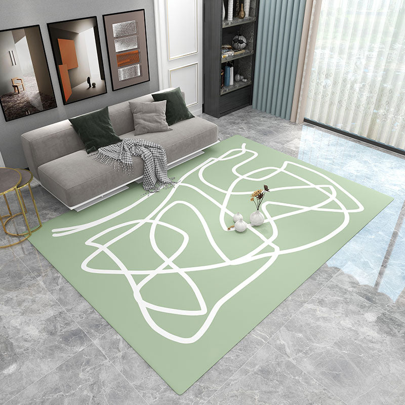 Creative Abstract Print Rug Apricot Tone Polyester Area Carpet Non-Slip Backing Rug for Living Room