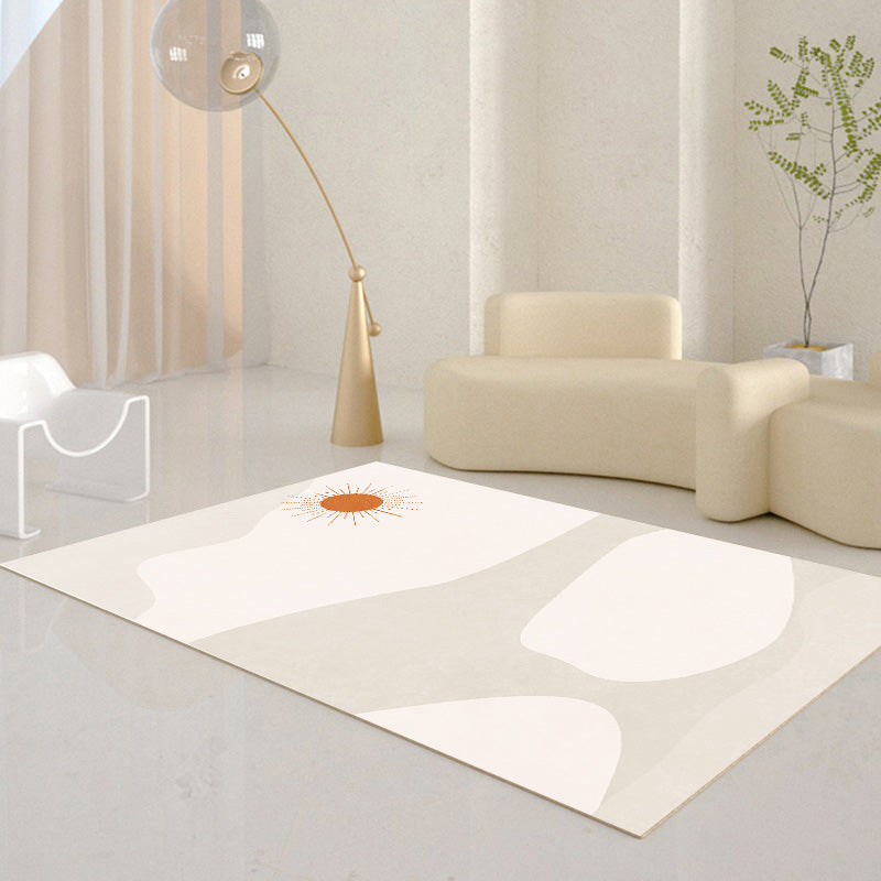White Tone Home Decoration Carpet Modern Abstract Color Block Area Rug Polyester with Easy Care Rug
