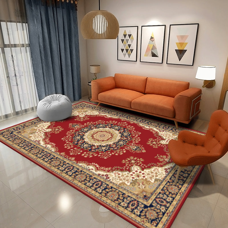 Viktorianischer Luxusbereich Teppich Blumendruck Rechteck Teppichfreundlicher Waschung Teppich für Wohnzimmer