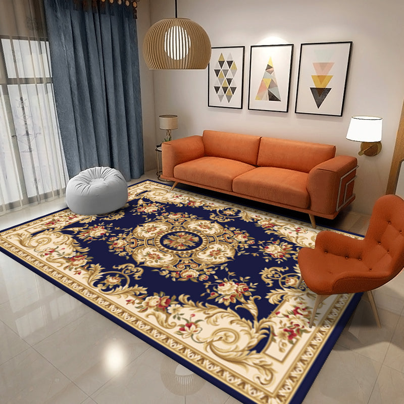 Viktorianischer Luxusbereich Teppich Blumendruck Rechteck Teppichfreundlicher Waschung Teppich für Wohnzimmer
