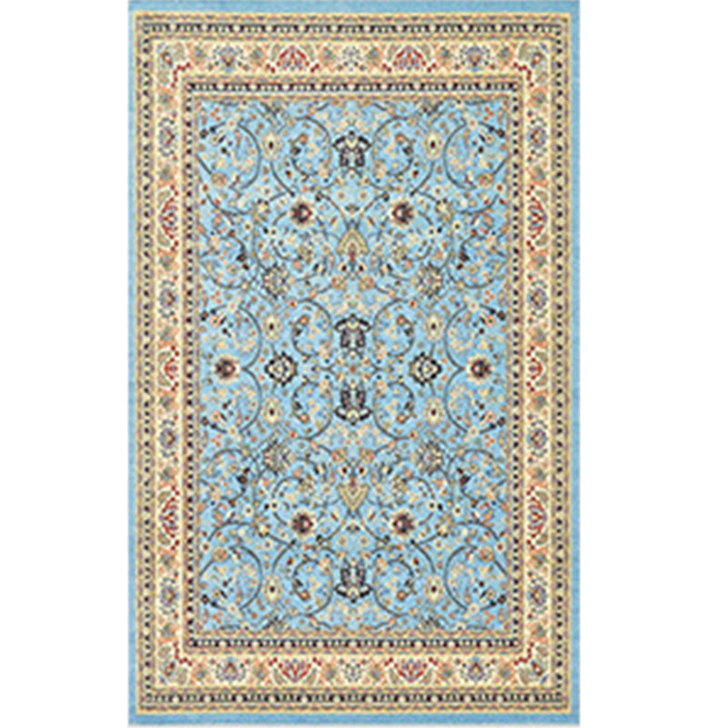Antique Ethnic Indoor Rug Distressed Flower Print Carpet Non-Slip Backing Rug for Home Decoration