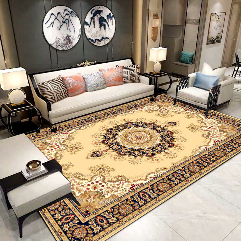 Luxurious Victoria Area Rug European Style Flower Print Rug Anti-Slip Backing Carpet for Home Decor