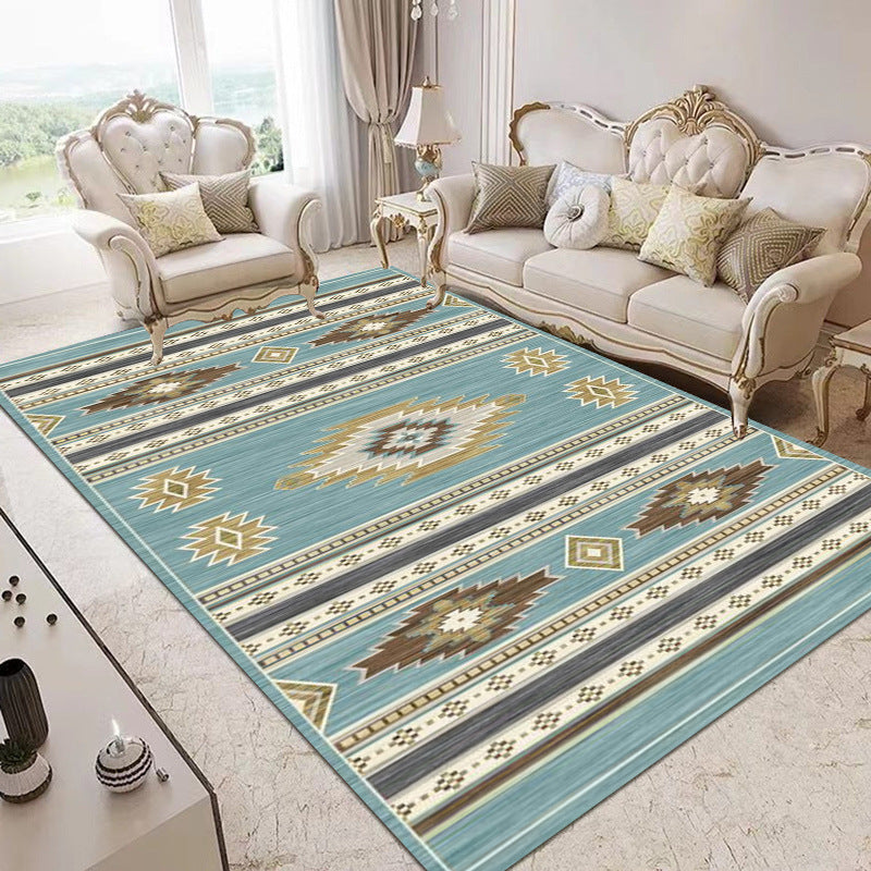 Classic Native American Rug Distinctive Polyester Area Carpet Non-Slip Backing Rug for Living Room