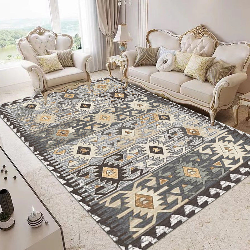 Classic Native American Rug Distinctive Polyester Area Carpet Non-Slip Backing Rug for Living Room