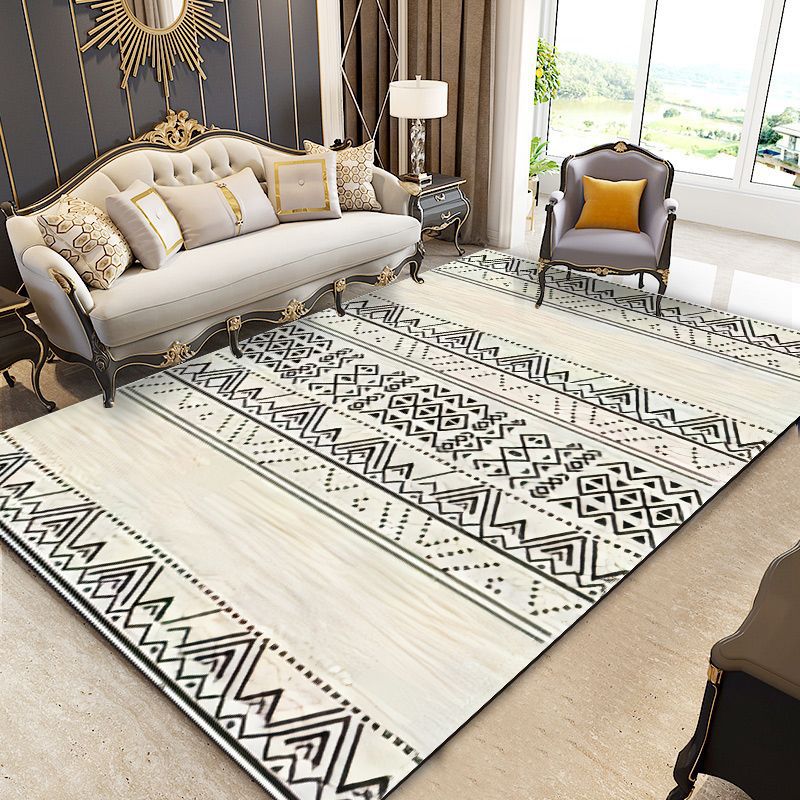 Eclectic Southwestern Area Rug Tribal Totem Polyester Rug Anti-Slip Backing Carpet for Home Decor