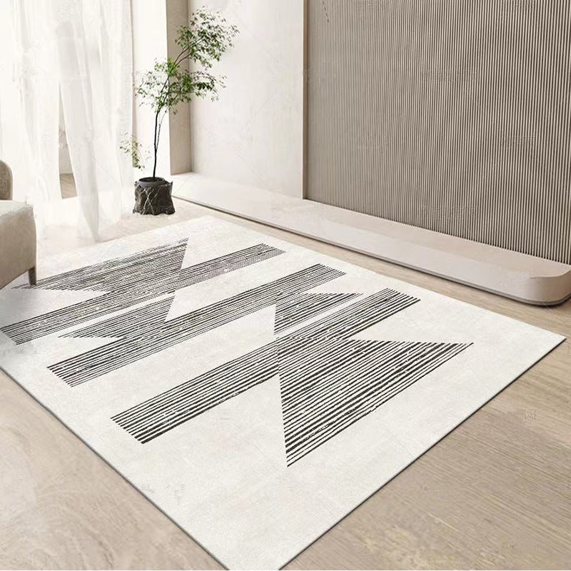 Tapis de bloc de couleur de ton blanc tapis nordique en Polyester support antidérapant tapis d'intérieur pour la décoration de la maison