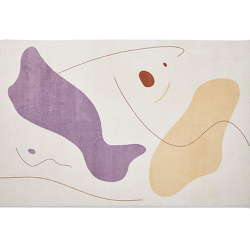 Color Mixed Simplicity Area Rug Polyester Color Block Rug Stain Resistant Indoor Rug for Living Room