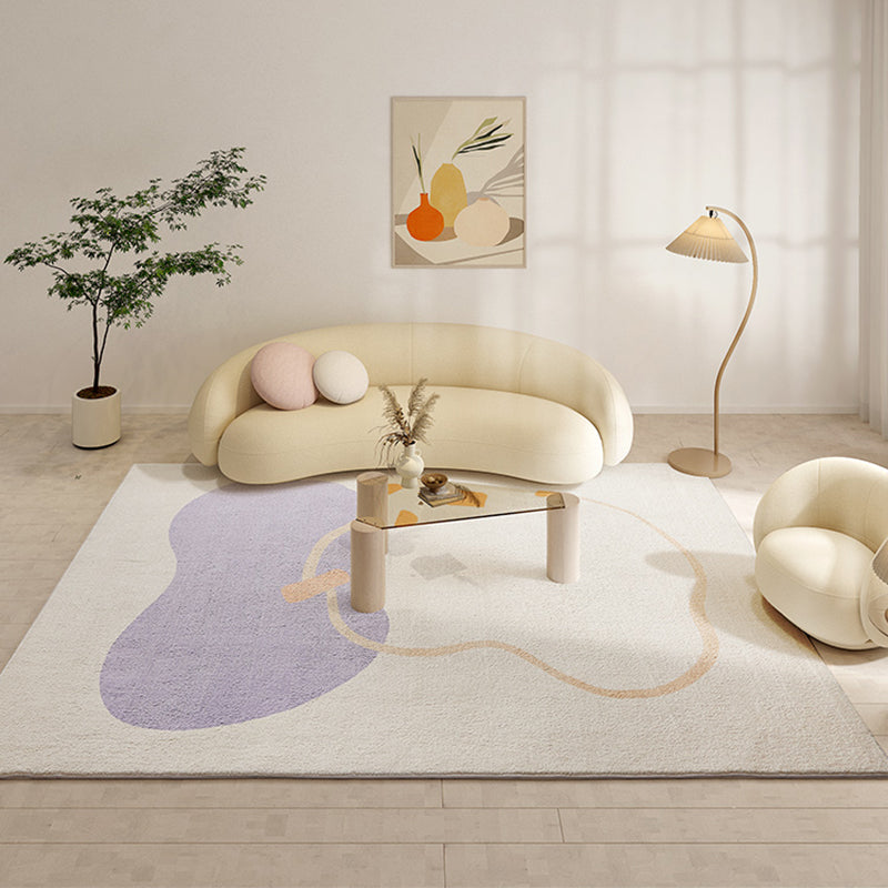 Color Mixed Simplicity Area Rug Polyester Color Block Rug Stain Resistant Indoor Rug for Living Room