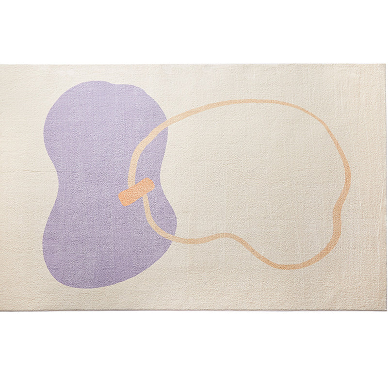 Color Mixed Simplicity Area Rug Polyester Color Block Rug Stain Resistant Indoor Rug for Living Room