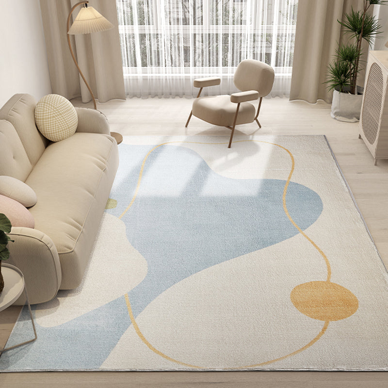 Color Mixed Simplicity Area Rug Polyester Color Block Rug Stain Resistant Indoor Rug for Living Room