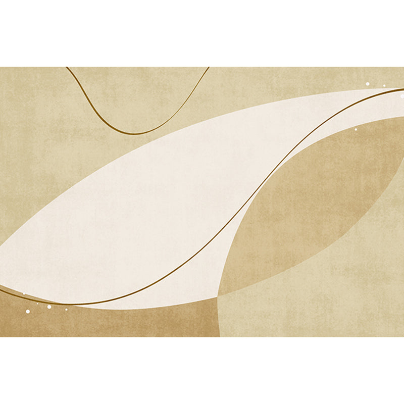 Creative Abstract Color Block Rug White Tone Polyester Area Carpet Washable Rug for Living Room