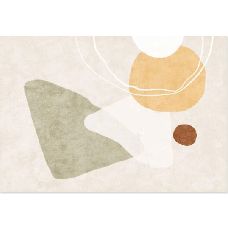 Simplicité Bloc de couleur irrégulière Tone blanc Tone Polyester Area Tapis Easy Care Rapier pour le salon