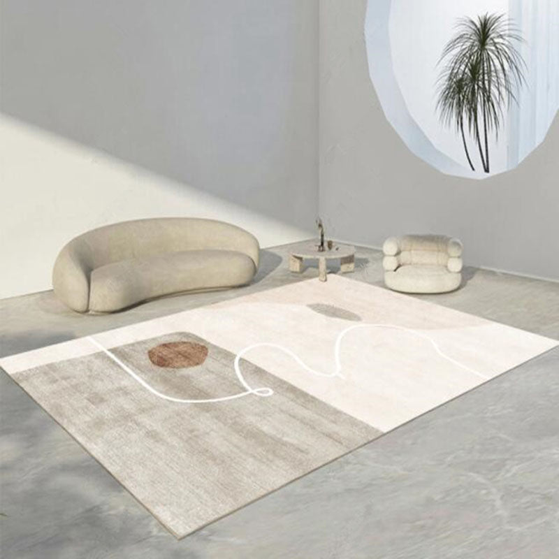 Simplicité Bloc de couleur irrégulière Tone blanc Tone Polyester Area Tapis Easy Care Rapier pour le salon