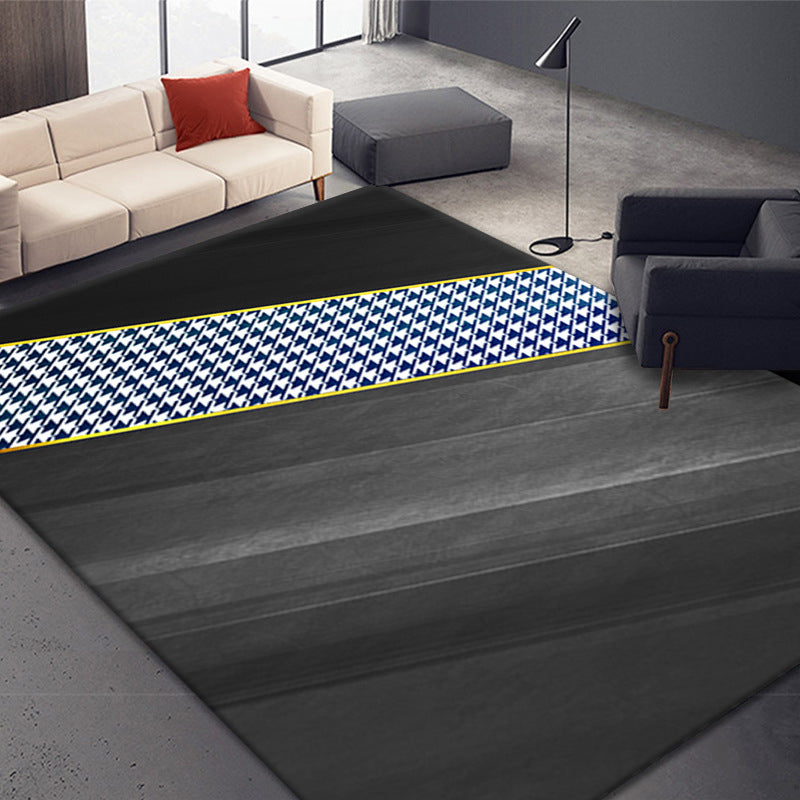 Contemporary Houndstooth Print Rug Polyester Area Carpet Pet Friendly Indoor Rug for Living Room