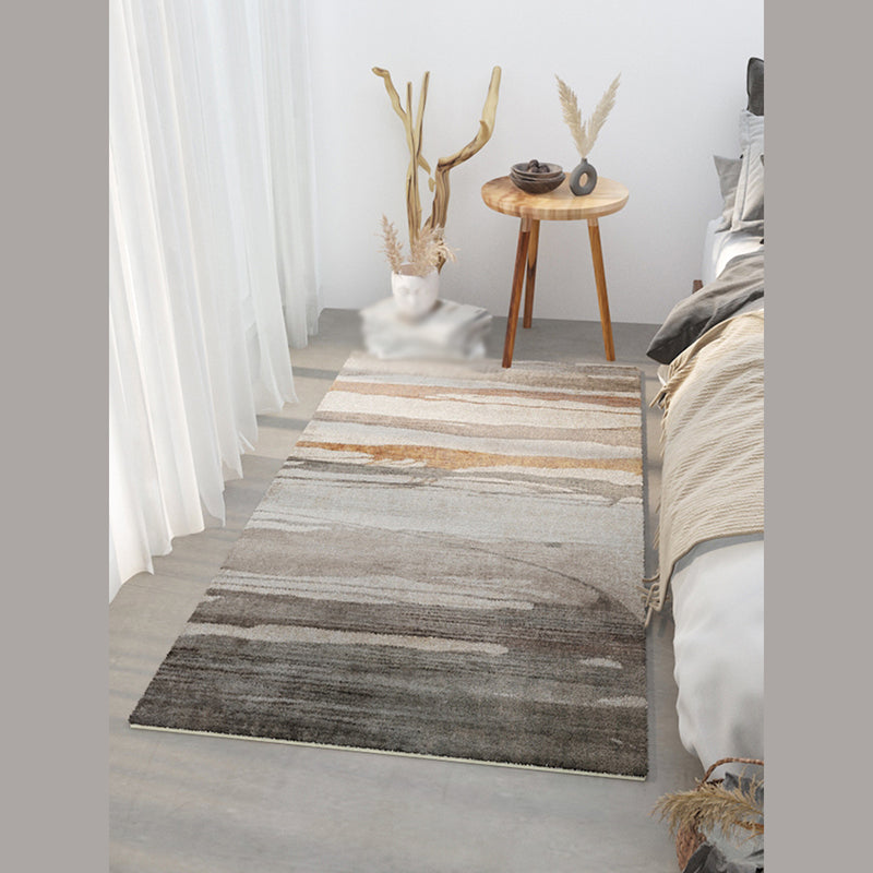 Minimalist Apricot Tone Carpet Antique Area Rug Polyester Living Room Rug with Non-Slip Backing