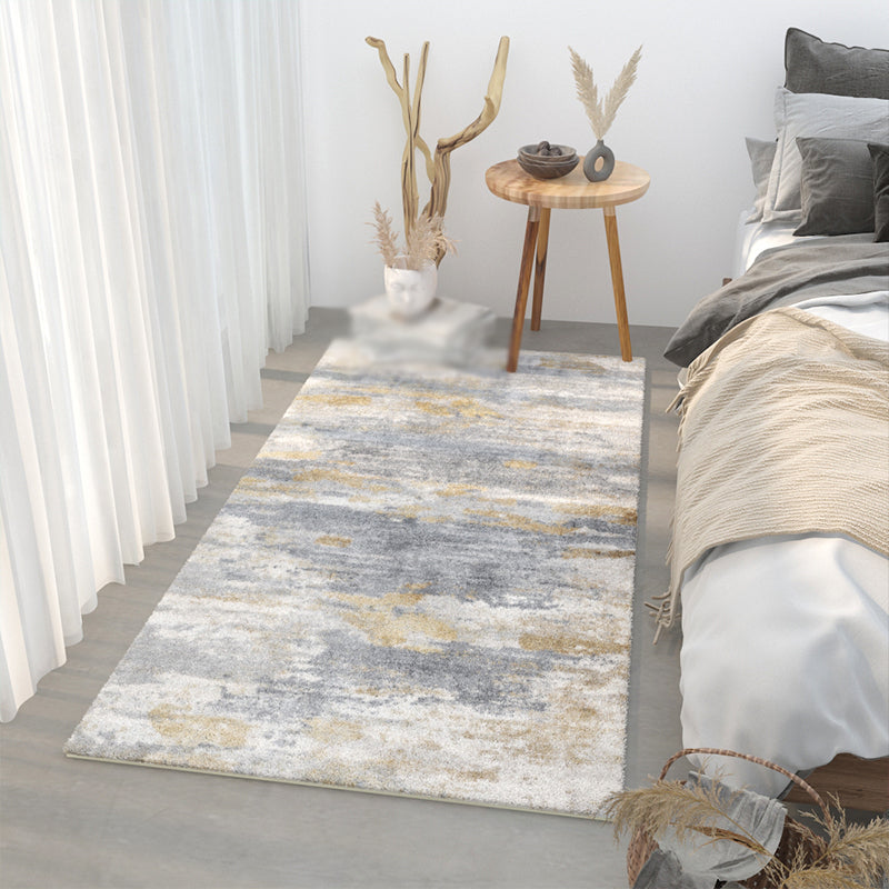 Minimalist Apricot Tone Carpet Antique Area Rug Polyester Living Room Rug with Non-Slip Backing